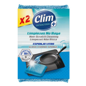 Esponja de vidro cerâmico especial antibacteriano Clim. Limpe sem riscar. Caixa 16 unidades