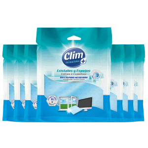 Bayeta microfibra Clim Antibacterial especial cristales y espejos. Pack 15 uds