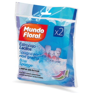 Esponja antibacteriana com laços Caixa de 40 esponjas em embalagens de 2 unidades
