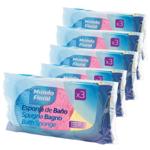 Esponjas de baño silueta en bandeja de 30 uds Mundo Floral