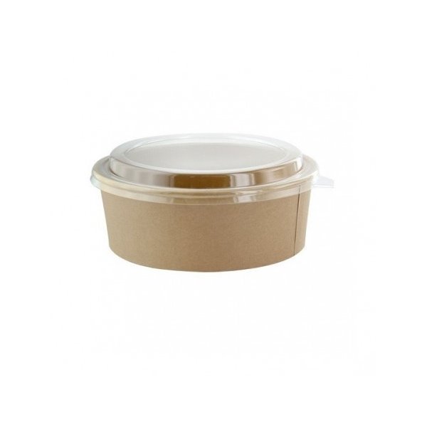 Ensaladera kraft con tapa 1200 ml First pack. Paquete 25 uds
