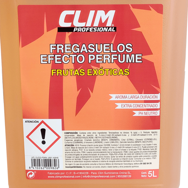 Fregasuelos concentrado y extra perfumado Frutas Exóticas. 5L