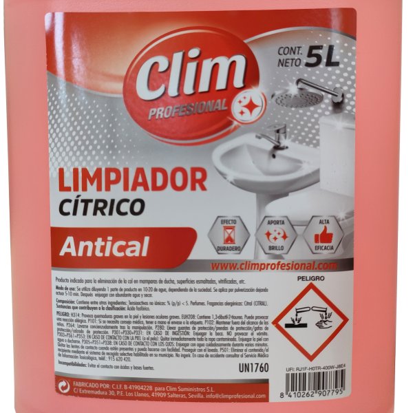 Limpiador antical para baños y cocinas. Garrafas de 5L