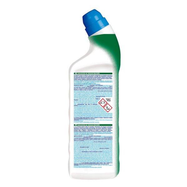 Sanicentro gel higiénico anti-calcário com lixívia 4 em 1. Caixa 12 unidades