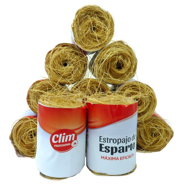 Estropajo de esparto natural Clim Profesional. 100% biodegradable y ecológico. Pack 12 uds