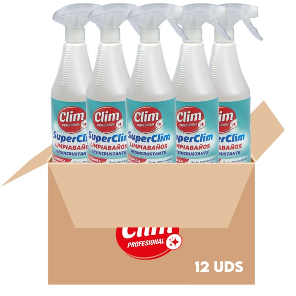 SuperClim Limpiabaños desincrustante todo uso 750 ml. Caja 12 uds