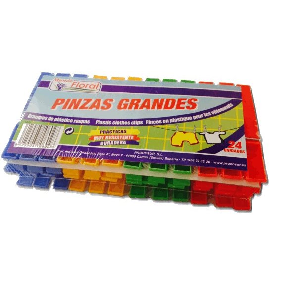 40 Pinzas para Tender Ropa, con Bolsa para Pinzas, 4 Colores