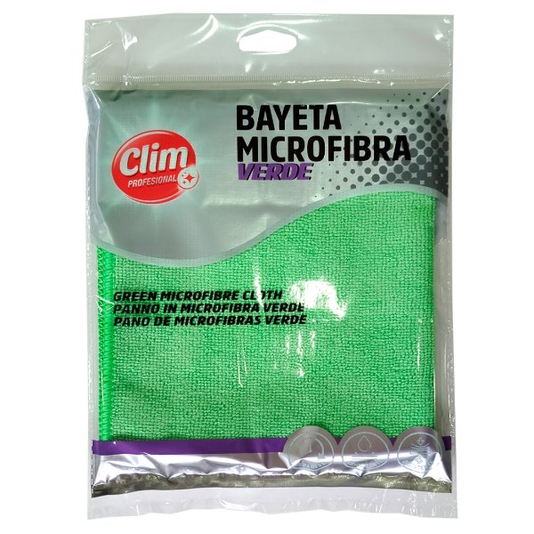 Panos de microfibra XL verde 35x40 cm Clim Professional Azul. Pacote de 12 panos