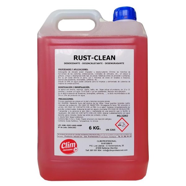 Limpiador desoxidante, desincrustante y desengrasante enzimático biológico RUST CLEAN 6KG