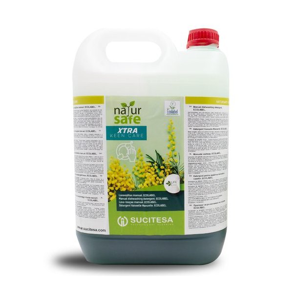 Lava-louças manual ecológica NATURSAFE XTRA KEEN CARE com selo ecológico de 5L