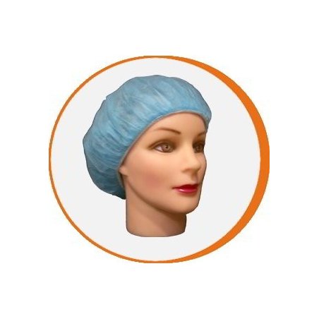 Gorro desechable redondo PP Azul. Pack 100 uds