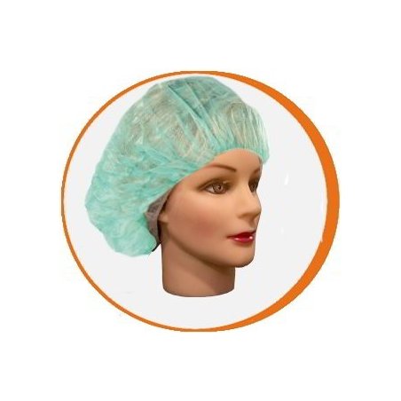 Gorro desechable redondo PP Verde plegado acordeón. Pack 1000 uds