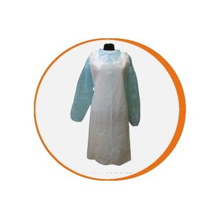 Delantal desechable blanco Polietileno. Caja 1000 uds