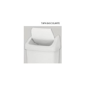 Papelera blanca de 25L con tapa basculante