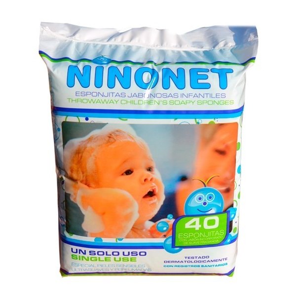 Esponjas jabonosas infantiles Ninonet. Pack 40 uds