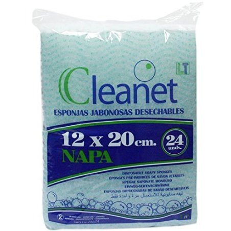 Esponjas jabonosas desechables de napa Cleanet. 12x20cms. 240 unidades
