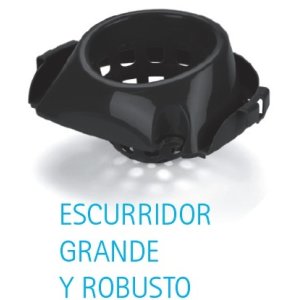 Cubo rectangular con escurridor y asa de metal