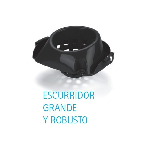 Cubo rectangular con escurridor y asa de metal