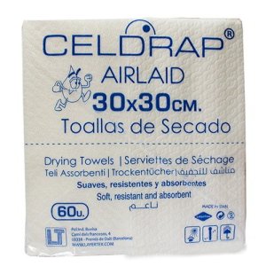 Toallas de secado desechables tejido Airlaid 30x30 cms. 600 uds