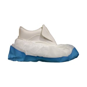 Cubrecalzado desechable suela resistente PP Azul/Blanco. Pack 100 uds